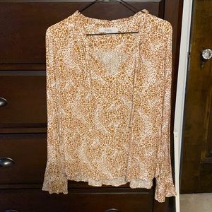 Loft Burnt Orange & White Blouse